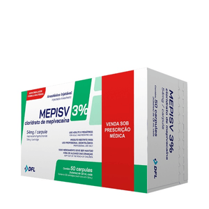 Anestésico Mepivacaína sem vaso MepiSV 3% - DFL