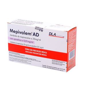 Anestésico Mepivacaína Mepivalem AD - DLA