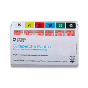 Cone de guta percha ISO Dentsply c/120 - Dentsply Sirona