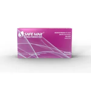 Luva de nitrilo procedimento PP Rosa Safemax - Supermax