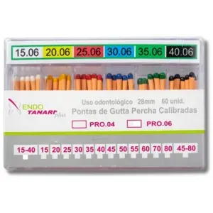 Cone de guta percha taper .04 c/60 - Tanari