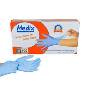 Luva de nitrilo procedimento Azul Medix - Medix