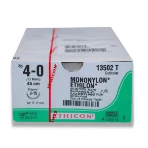 Fio de sutura nylon 4-0 agulha 1,2 cm 17mm c/24 - Ethicon