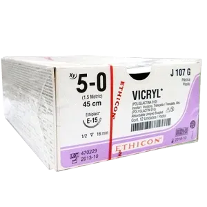 Fio de sutura absorvível PGA Vicryl 5-0 c/12 - Ethicon
