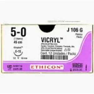 Fio de sutura absorvível PGA Vicryl 5-0 c/1 - Ethicon
