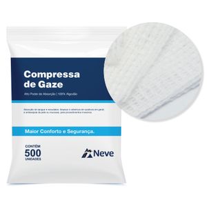 Compressa de Gaze 9 fios c/500 - Neve