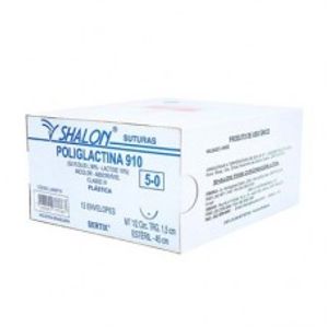 Fio de sutura absorvível PGA 5-0 c/36 - Shalon